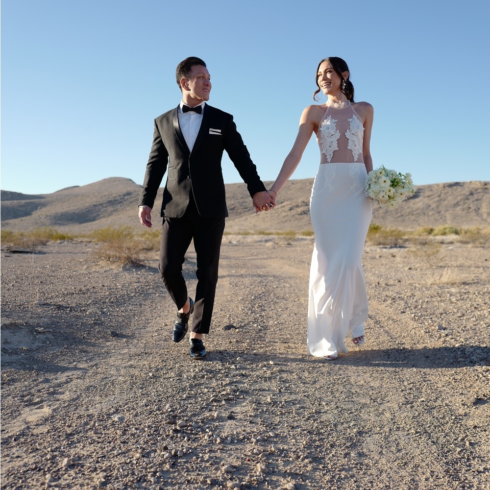 Sheer/floral wedding/engagement dress